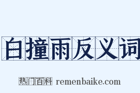 白撞雨反义词是什么意思的图片